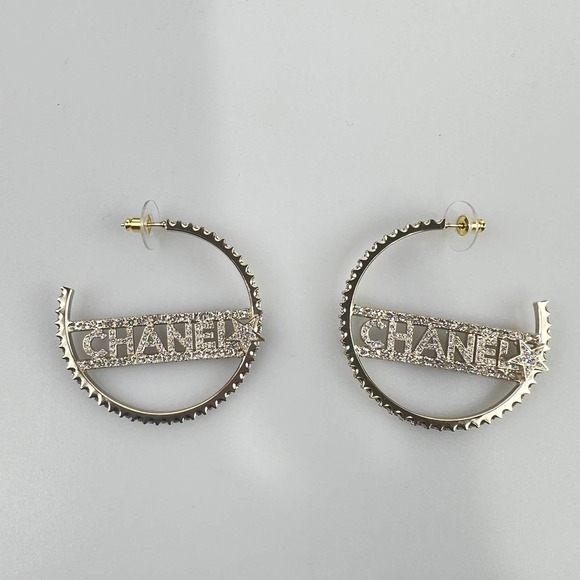NIB Chanel Track 22S Series Large Hoop Earrings - Picture 10 of 13